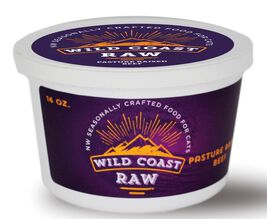 Wild Coast Raw Pasture Raised Beef Raw Frozen Cat Food, 16-oz