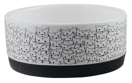 Winifred & Lily Rubber Base Cat Bowl, Cat Faces