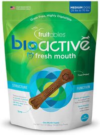 Fruitables BioActive Fresh Mouth Medium Dental Chews Dog Treats, 10-count