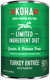 Koha Limited Ingredient Diet Turkey Entrée with Pumpkin Wet Dog Food, 13-oz