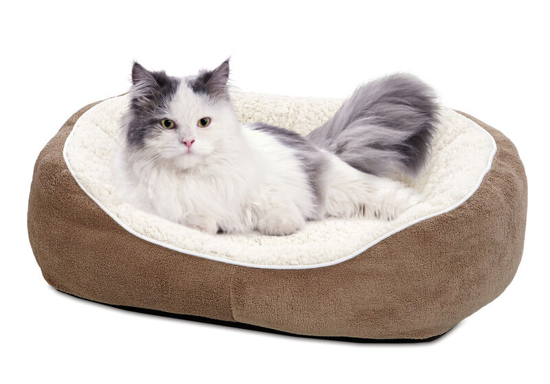 Midwest Quiet Time Cuddle Pet Bed, Taupe, Small