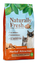 Naturally Fresh Walnut Shell Cat Litter, Quick-Clumping Herbal Attraction, 14-lb