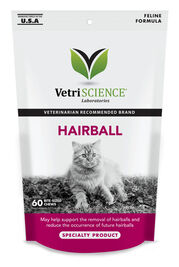 VetriScience Hairball Soft Chews Cat Supplement, 60-count
