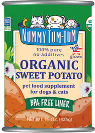 Nummy Tum-Tum Pure Organic Sweet Potato Canned Dog & Cat Supplement, 15-oz