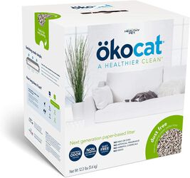 Healthy Pet Okocat Dust-Free Paper Non-Clumping Cat Litter, 12.3-lb