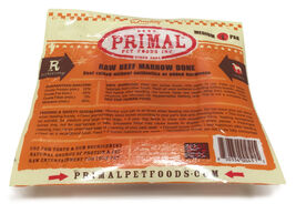 Primal Raw Frozen Beef Marrow Bone Dog Treat, Medium, 1-pk