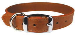 Omnipet Luxe Leather Dog Collar, Brown, 20-in