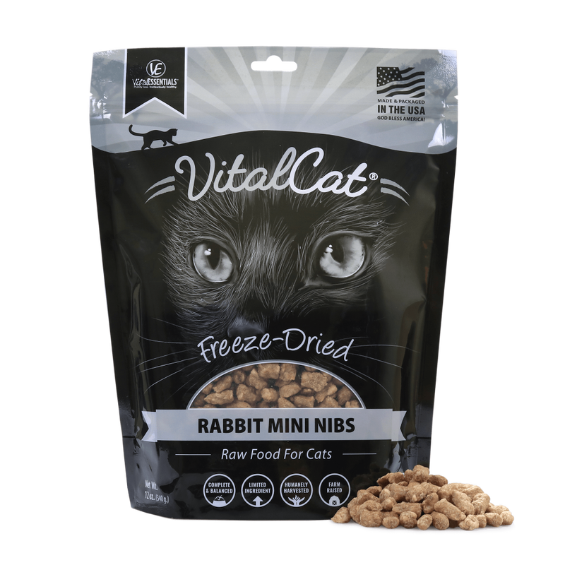 Vital Essentials Vital Cat Rabbit Mini Nibs Entree Freeze-Dried Cat Food, 12-oz