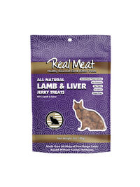 The Real Meat Company Lamb & Lamb Liver Jerky Cat Treats, 3-oz