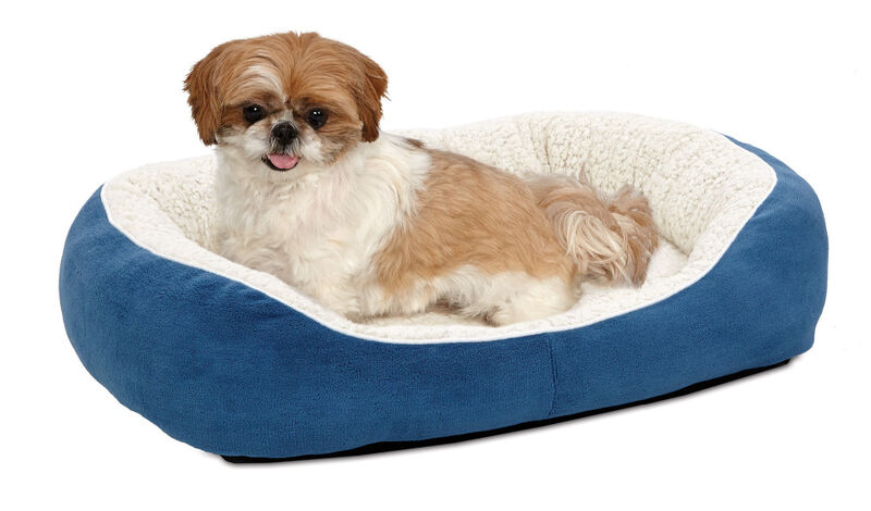 Midwest Quiet Time Cuddle Pet Bed, Blue, Small