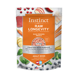 Instinct Raw Longevity Grass-Fed Beef & Wild-Caught Cod Frozen Raw Bites Dog Food, 4-lbs