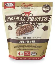 Primal Pronto Raw Lamb Formula Raw Frozen Dog Food, 4-lb