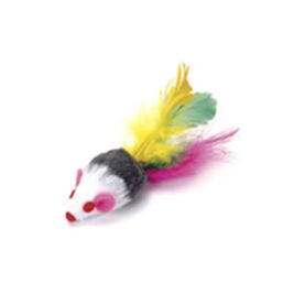 Go Cat Feather Mouse with Rattle Cat Toy