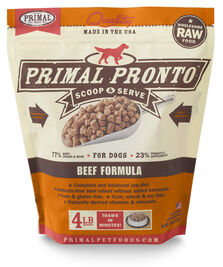 Primal Pronto Raw Beef Formula Raw Frozen Dog Food, 4-lb