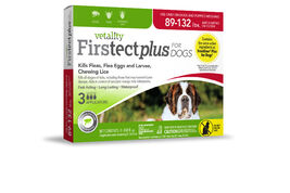 Vetality Firstect Flea & Tick Spot Treatment for Dogs 89-132 lbs, 3-pack