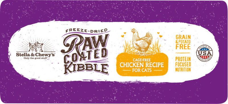 Stella & Chewy's Raw Coated Kibble Cage-Free Chicken Recipe Grain-Free Dry Cat Food, 5-lb
