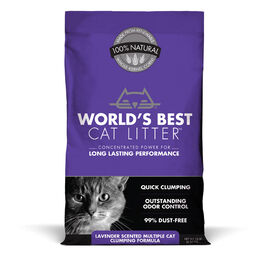 World's Best Multiple Cat Lavender-Scented Clumping Cat Litter, 15-lb