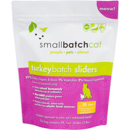 Small Batch Sliders Raw Frozen Cat Food, Turkey, 3-lb