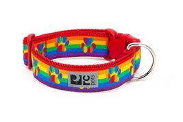 RC Pet Products Wide Clip Dog Collar, Rainbow Paws