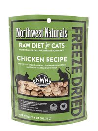 Northwest Naturals Raw Diet Grain-Free Chicken Nibbles Freeze Dried Cat Food, 4-oz