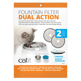 Catit Dual Action Replacement Pet Fountain Filters, 2-pack