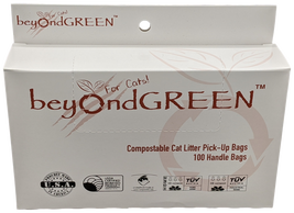 BeyondGREEN Compostable Cat Litter Pick-Up Bags with Handles, 100 count