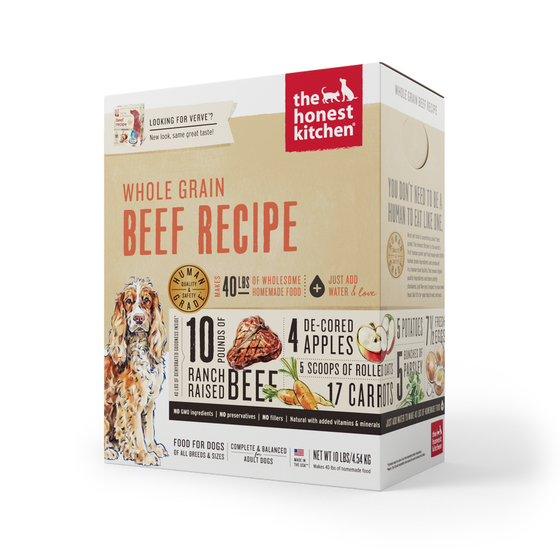 The Honest Kitchen Whole Grain Dehydrated Dog Food, Beef, 10-lb
