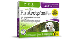 Vetality Firstect Flea & Tick Spot Treatment for Dogs 45-88 lbs, 3-pack