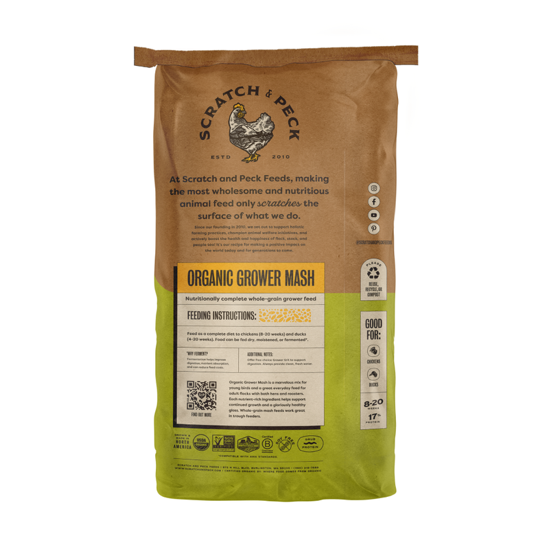 Scratch and Peck Feeds Organic Chicken & Duck Feed, Grower Mash