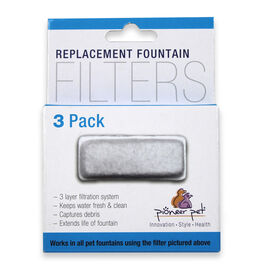 Pioneer Pet Pet Drinking Fountain T-Shape Replacement Filters, 3-pack