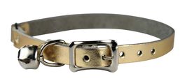 Omnipet Signature Leather Safety Stretch Cat Collar, Metallic Gold