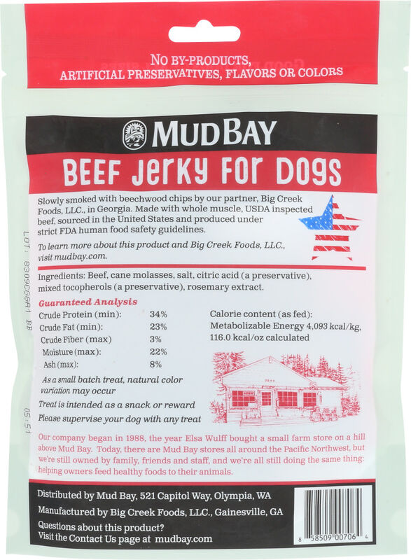 Mud Bay Beef Jerky Dog Treat, 5-oz
