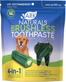 Ark Naturals Brushless Toothpaste Dog Dental Chews, Large, 18-oz