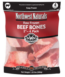 Northwest Naturals Raw Frozen 2" Beef Bone Dog Treats, 4-pk