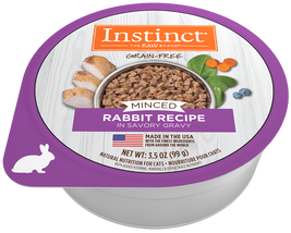 Instinct by Nature's Variety Grain-Free Minced Recipe with Real Rabbit Wet Cat Food Cups, 3.5-oz