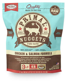 Primal Raw 1-oz Nuggets Chicken & Salmon Formula Raw Frozen Cat Food, 3-lbs
