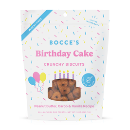 Bocce's Bakery Birthday Cake Biscuit Dog Treats, 5-oz