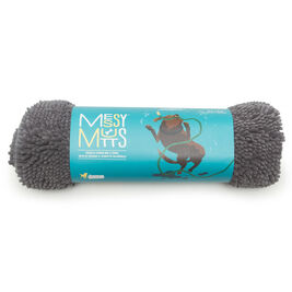Messy Mutts Microfiber Drying Mat & Towel with Hand Pockets, Cool Grey, Small