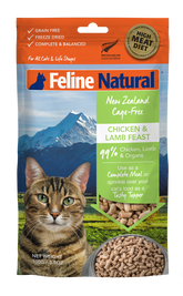 Feline Natural Chicken & Lamb Feast Grain-Free Freeze-Dried Cat Food & Topper, 3.5-oz