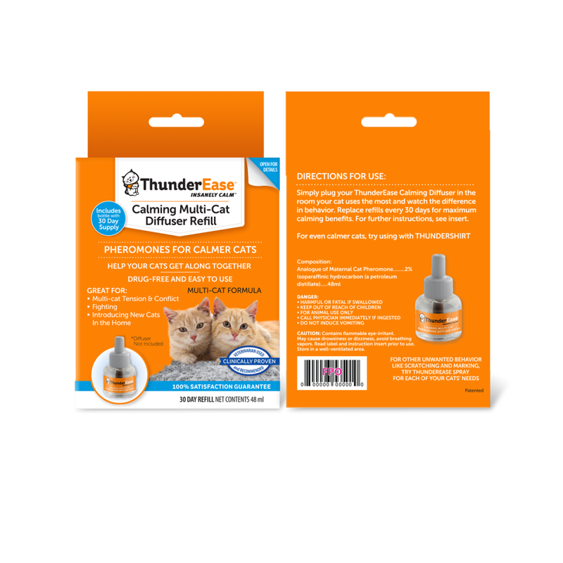 ThunderEase Calming Pheromone Diffuser Refill for Multiple Cats