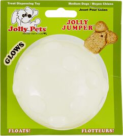 Jolly Pets Jolly Jumper Ball Dog Toy, Glow, 4-in