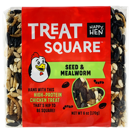 Happy Hen Treat Square Seeds & Mealworm Chicken Treat, 6-oz
