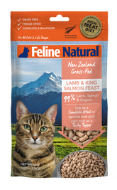 Feline Natural Lamb & King Salmon Feast Grain-Free Freeze-Dried Cat Food & Topper, 3.5-oz