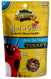 Wild Meadow Farms Meat n' Greets Turkey Jerky Cat Treats, 2-oz
