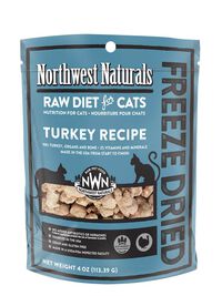 Northwest Naturals Raw Diet Grain-Free Turkey Nibbles Freeze Dried Cat Food, 4-oz