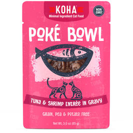 Koha Cat Poke Bowl Tuna & Shrimp Entrée in Gravy Wet Cat Food, 3-oz