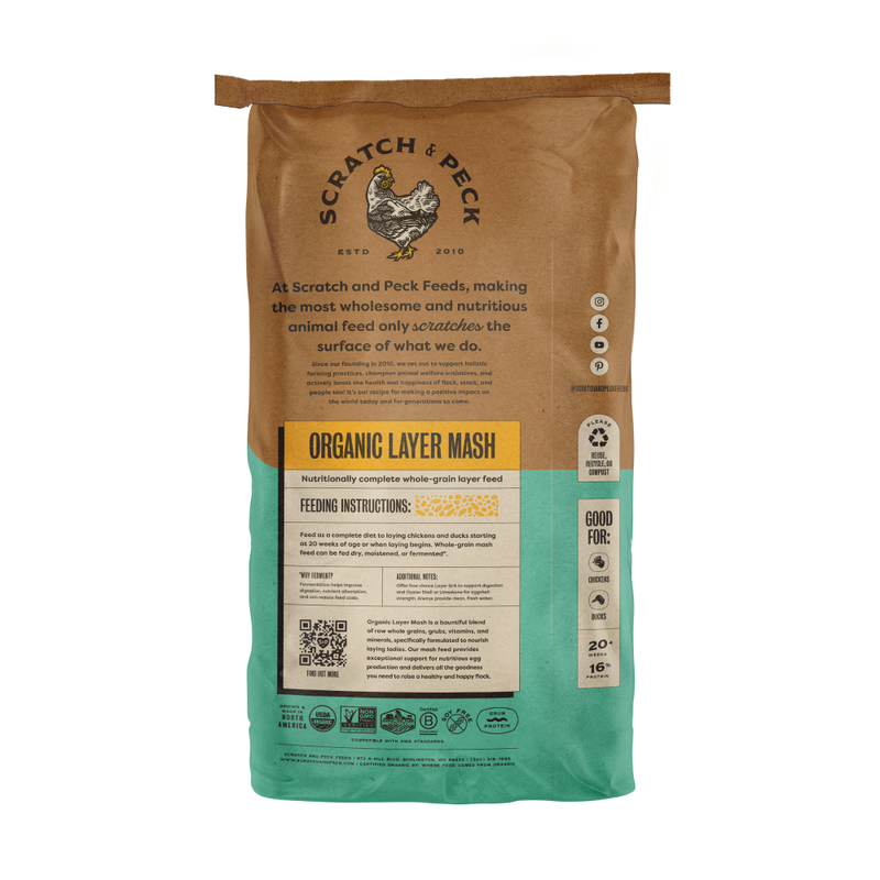 Scratch and Peck Feeds Organic Chicken & Duck Feed, Layer Mash 16%